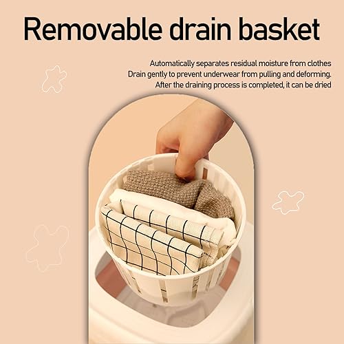 DELURA Portable Washing Machine,6L Large Capacity Small Washing Machine,Foldable Washing Machine with Spin-Dry Basket,Mini Washer for Washing Small Pieces of Clothing, Underwear,Socks (Color : B)