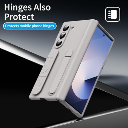 Protection Galaxy Fold 6 coque anti-chute avec dragonne et support - Or