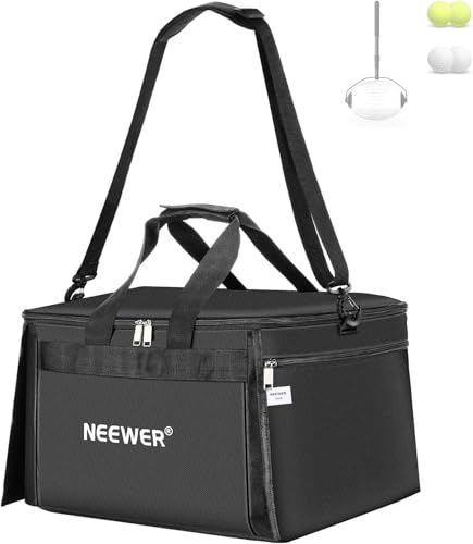 NEEWER テニスボール収納バッグ 折りたたみ式 ポリエステル製 ピッカーアッパーホッパー サイドポケット付き TB01Sボールリトリーバー用 キャリーバスケットカートホルダー 最大120個ボール収納可能 バッグのみ付属 テニス/ピックルボール練習用 TB03B（Amazon）