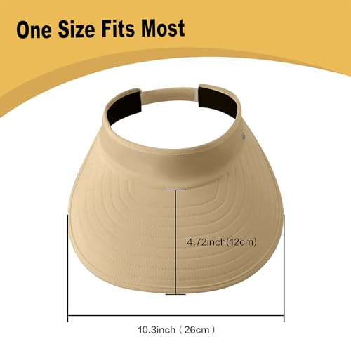 Image of WANDER Sun Visor Hats for Women Wide Brim UV Protection Adjustable Large Golf Beach Cap Packable Travel Sport Visor