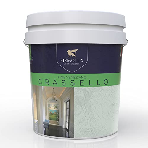 FirmoLux Grassello Authentic Venetian Plaster | Polished Plaster | Made in Italy from Lime & Marble | Gray-Green Colors (13) | Color: BM696 Pleasant Valley
