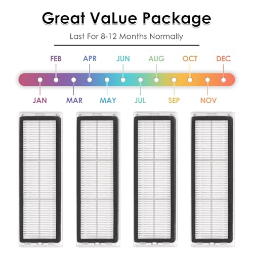(4 peças) Filtro HEPA compatível com Dreametech L10s Ultra, L10s Pro, L10 Ultra, Z10 Pro, S10, S10 P