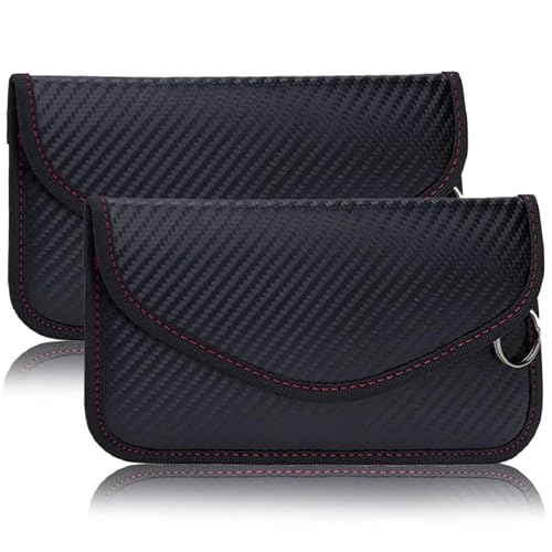 2 Pack Faraday Pouch for Car Keys Signal Blocker Pouch Car Key Case RFID Blocking Bag Anti-Theft Remote Entry Keyless Protect