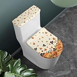 Tomeusey Juego de 2 fundas para tapa de inodoro, protector de tapa de asiento de inodoro portátil, estampado de calabaza, fundas duraderas para tanque de inodoro con bordes elásticos, decoraciones de