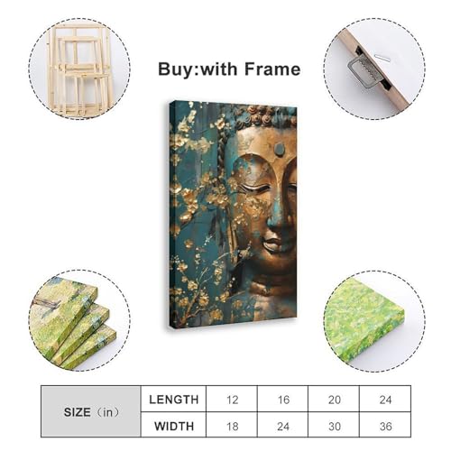 Bouddha sur toile grand format pour apaiser l'ambiance du salon