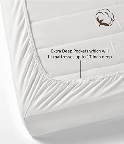 Marina Shades 100% Egyptian Cotton King Size White 4 Piece Sheet Set 1000 Thread Count Super Soft Elastic Breathable Fade Resistant Hotel Quality Luxury Bedding Fits Up To 17 Inch Extra Deep Pocket #TOP4