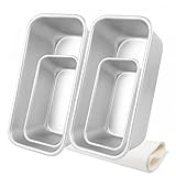 Qibivfo Brotbackform 4er-Set, Rechteckige Kastenform Backform aus eloxiertem Aluminium mit Antihaftbeschichtung, 2 Große Formen 20 cm & 2 Mini für Brot, Kuchen & Toast, Leicht zu reinigen