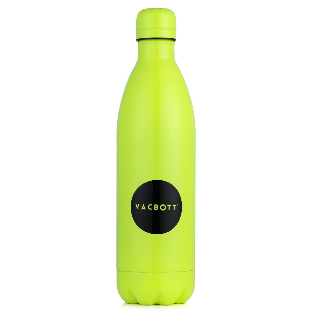 Clay Craft Vacbott Vaccum Bottle, Stark Neon Double Walled 24 Hours Hot and Cold Water Bottle, 1000ml, Green