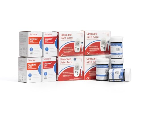Tiras reactivas para medir el azúcar en sangre sinocare, 200 unidades, tiras para diabetes Safe-Accu, sin dispositivos de punción, solo aptas para el monitor de glucosa en sangre Safe-Accu, sin código