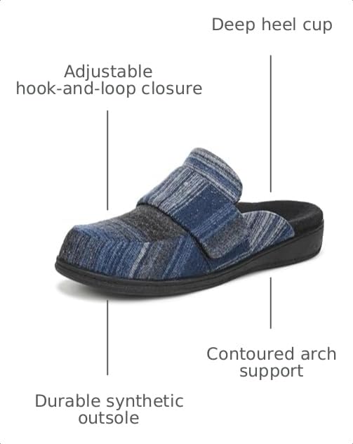 Image of Vionic Women's Gemma Mule Slipper - Comfortable Spa House Slippers that Include Three-Zone Comfort with Orthotic Insole Arch Support, Soft House Shoes for Ladies