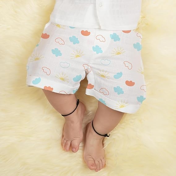 Image of Muslin Jabla & Shorts|For Boys & Girls|Summerwear Sleeveless Vest|Baby Products|Casual Clothing Set