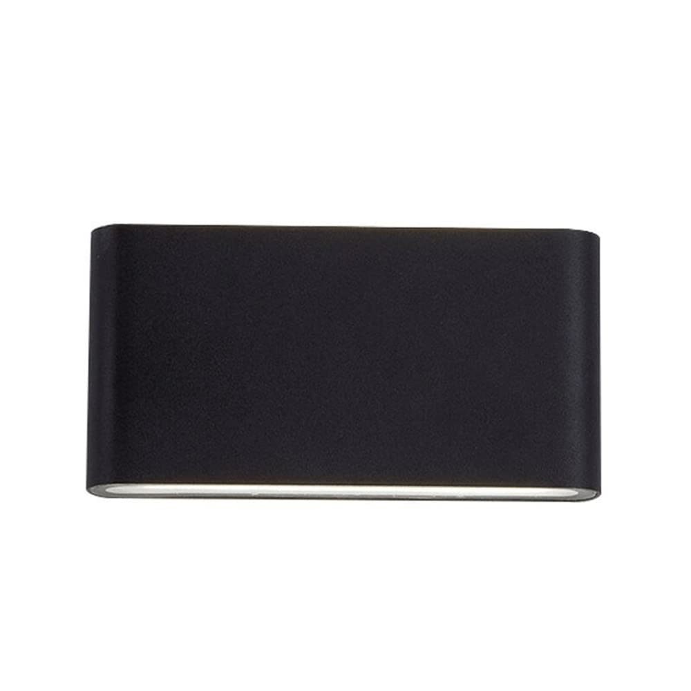 Applique murale LED 12W noire en aluminium et fer forgé pour éclairage haut et bas