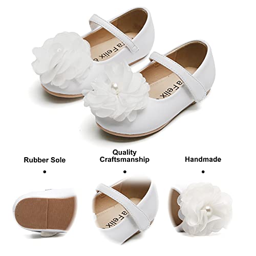 Image of Felix & Flora Toddler Flower Girl Dress Shoes - Girl Ballet Flats Party School Shoes Wedding