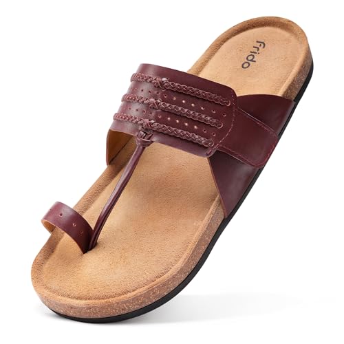 Image of Frido Puneri Chappal for Men | Available in 2 Options- Arch Support & Without Arch | Traditional Indian Leather Sandals with Memory Foam, Wide Toe Box & Zero Drop Design | Adjustable Ethnic Footwear