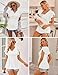 Ekouaer Maternity Shirts 3 Packs Flying Short Sleeve Nursing Tops Pregnancy Clothes Black+White+Brown XL
