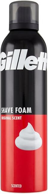 Gillette Klasyczna pianka do golenia brody dla mężczyzn o oryginalnym zapachu (300 ml), pomaga chronić przed podrażnieniami skóry spowodowanymi goleniem, szybkie i łatwe golenie dzięki formule