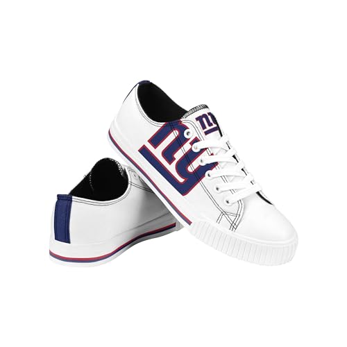 Image of FOCO NFL Womens NFL Ladies Fashion Team Big Logo Low Top White Canvas Sneakers Shoes