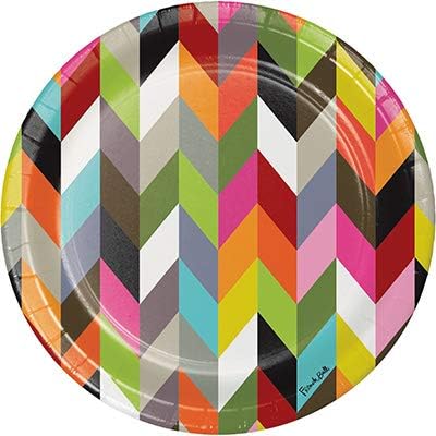 Creative Converting Club Pack French Bull Ziggy Design 10in Round Paper Plate, Box 120 Plates