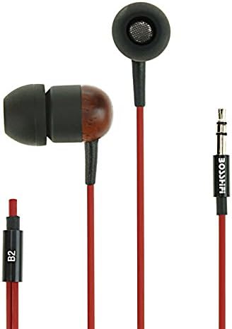 Earond® Durable Headset Headphones Natural Wood Beads Materials Earbuds