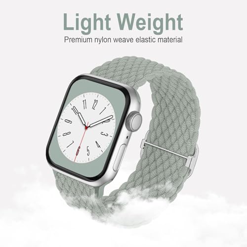 Image of Braided Solo Loop Compatible with Apple Watch Band 38mm 40mm 41mm 42mm 44mm 45mm 46mm 49mm Women Men, Adjustable Stretchy Bands Elastic Sport Strap for iWatch Series 11 10 9 8 7 6 5 4 3 2 SE Ultra 3 2