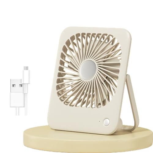 مروحة مكتب صغيرة محمولة ببطارية USB قابلة لاعادة الشحن، 3 سرعات 2000mAh، مروحة سفر قابلة لاعادة الشحن مع عمل هادئ لمدة 24 ساعة كحد اقصى، مروحة طاولة شخصية صغيرة قابلة للطي بزاوية 180 درجة للمنزل وغرفة
