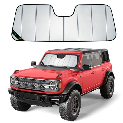 Covosun Windshield Sunshade for Ford Bronco, Premium Folding Windshield Sun Shade for Ford Bronco...