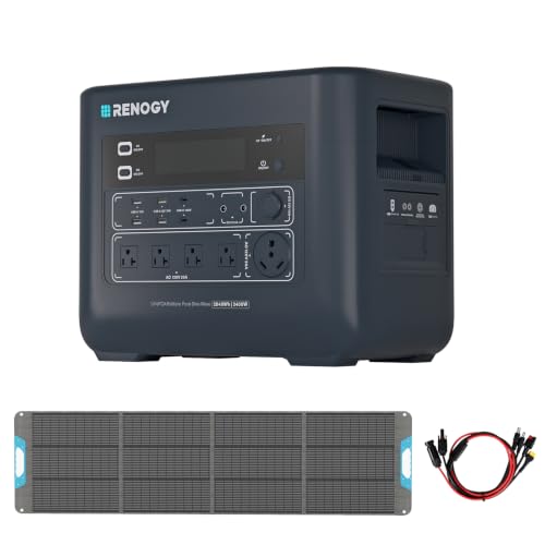 Renogy Portable Power Station with 200W Portable Solar Panel, 2048Wh Output