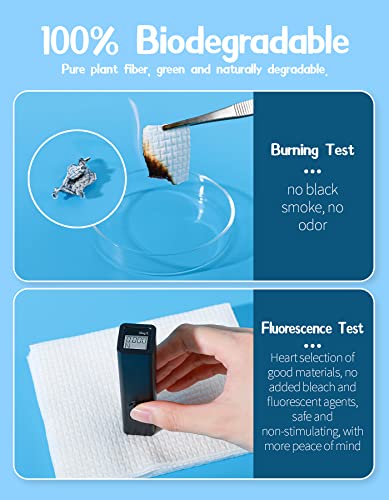 Organic Disposable Face Towel For Skincare - Vetelab 100% Biodegradable Facial Tissues, Extra Thick Dry Wipes For Makeup Removing, Cleansing Towelettes Gift For Women, 70 Count (10*12Inch, 1 Pack) #TOP4