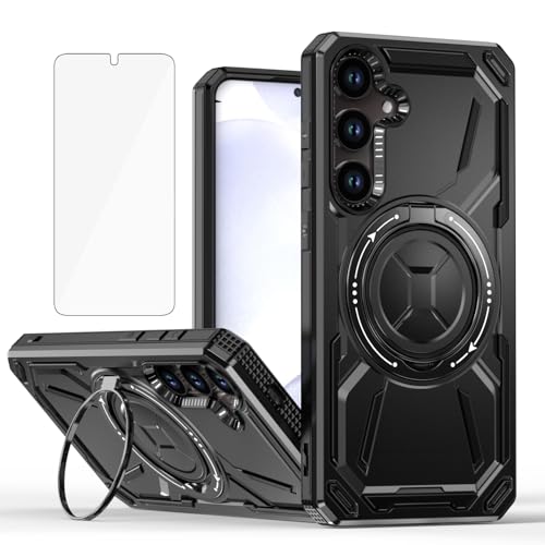 Coque Samsung Galaxy S23 FE 5G antichoc noir verre trempé béquille Asuwish