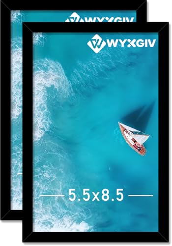 Wyxgiv Black 5.5x8.5 Picture Frame Set of 2 Lightweight yet Durable Frame