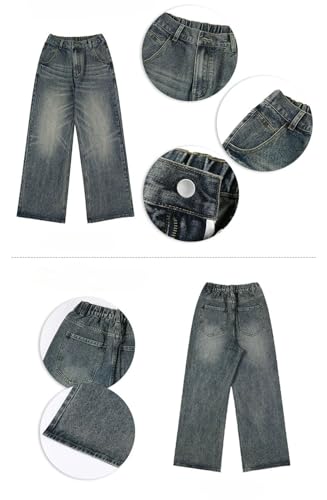 Men Straight Jeans Harajuku Wash Vintage Trousers Street Slim Male Wide-Leg Denim Pants4