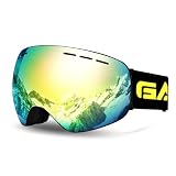 FANNOU Skibrille für Damen Herren Erwachsene Brillenträger Brillenträger, Anti-Beschlag UV-Schutz Anti-Rutsch-Kopfband - für Kinder ab 10 Jahre Kostenloses Brillenetui