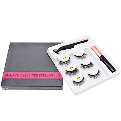 Magnetic Eyeliner With Magnetic Eyelashes, Magnetic Eyelashes Kit False Lashes 3 Style with Tweezers