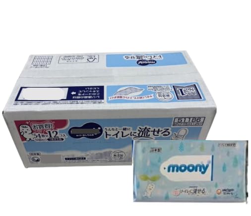 Amazon.co.jp: ムーニー トイレに流せる おしりふき 54枚×12個 (648枚