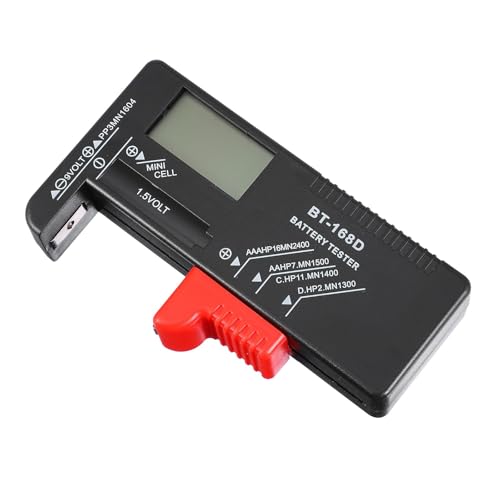 Tofficu Comprobador de Batería Digital Portátil Bt-168d Pantalla Numérica, para Pilas Aa/aaa/c/d/9v, Comprobador de Voltaje Rápido y Preciso para Uso Doméstico y Profesional