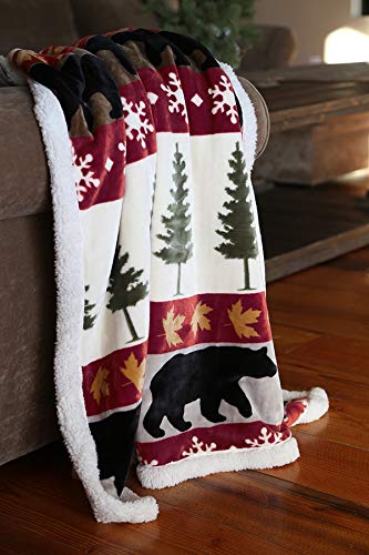 Carstens Soft Sherpa Plush Throw Blanket, Tall Pine Collection #TOP1