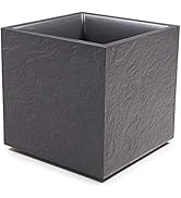 Ondis24 Pflanzkübel Vulkan Pierre 50, Blumentopf 50 x 50 cm, Garten Blumenkübel, Schiefer Optik P...