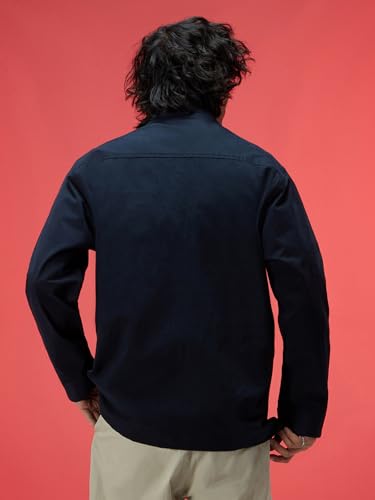 Image of Veirdo Regular Fit Solid Collared Full Sleeves Twill Lycra Material Full Sleeve Casual Winter Shacket For Men (Available Colors: Olive, Navy & Black)