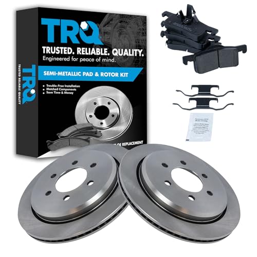 Image of TRQ Rear Semi Metallic Brake Pad and Rotor Set | For 2003-2006 Ford Expedition 2003-2006 Lincoln Navigator