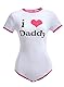 LittleForBig Baumwolle Strampler Onesie Pyjamas Bodysuit - I love Daddy Muster Rosa XL