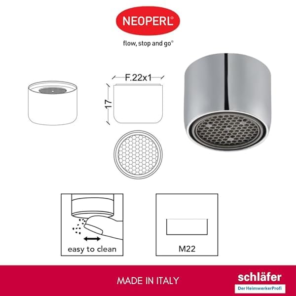 Schläfer 3460310 - Grifo de cocina de pared individual para fregadero con perilla vintage, grifo de pared de agua fría para lavabo, grifo de pared 1/2 antiguo boquilla giratoria en U 180 mm, cromo