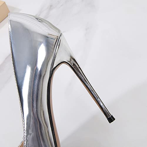 12CM/4.72IN Women's Elegant Temperament Wedding Party Pumps Stiletto Sexy Pointed High Heels Slip On Stiletto Court Shoes Ladies Sexy Pole Dancer Stripper Party3