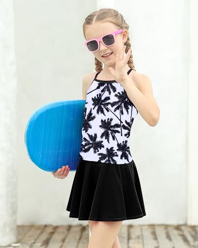 Image of Girls Tankini Swimsuit Mermaid Bathing Suits Criss-Cross Strap Adjustable Summer Beach Two Piece Swimwear Size 4-12