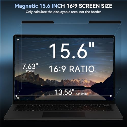 Image of Mamol Magnetic Laptop Privacy Screen 15.6 inch ,16:9 Aspect Removable Anti Glare Protector Blue Light Privacy Screen Filter,Filter Shield Compatible with HP /Dell /Acer /Asus /Samsung /Lenovo /Thinkpad Envy