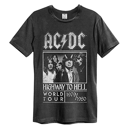 AC/DC Amplified Collection - Highway to Hell Poster Homme T-Shirt Manches Courtes Anthracite M