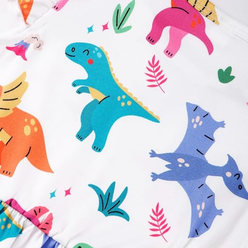Image of Girls Summer Outfits Toddler Baby Girls Short Sets 2 Piece Clothing Set Flutter Sleeve Shirt and Short 2-7 Years