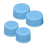 povtii Replacement Valve Caps for Car Air Conditioning, Leakproof R134a AC System Charging Port Caps Dust Cover, High & Low Pressure Valve Cap for Vehicle AC, Car Accessories (4 PCS)