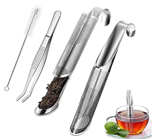 Moseem Infusor de té para té suelto de acero inoxidable 304, difusor de té para coladores de té sueltos, malla fina para té suelto, rosa, café, especias Cover