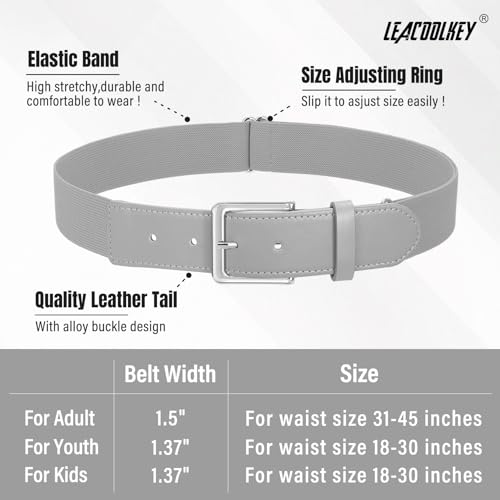 Image of LEACOOLKEY Baseball Belt and Socks Combo Set Adjustable Softball Socks and Elastic Belt for Youth and Adult