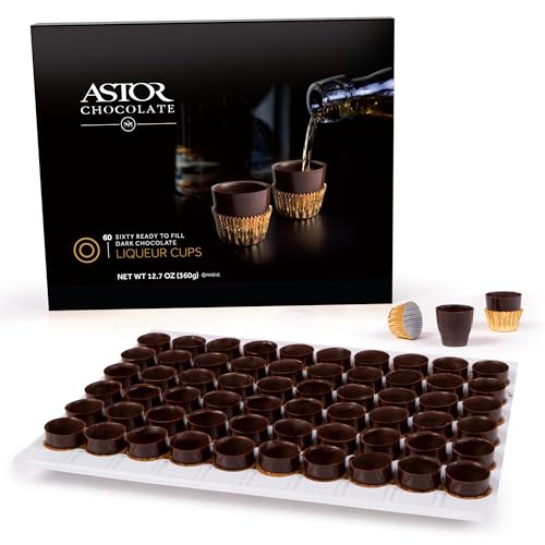 Astor Chocolate Liqueur Cups | 60 Dark Chocolate Ready to Fill Cu...